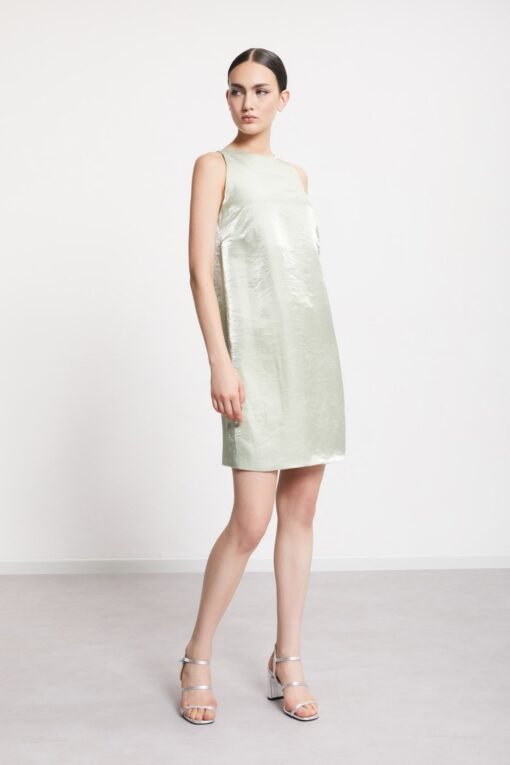 Viscose and Linen Short Dress