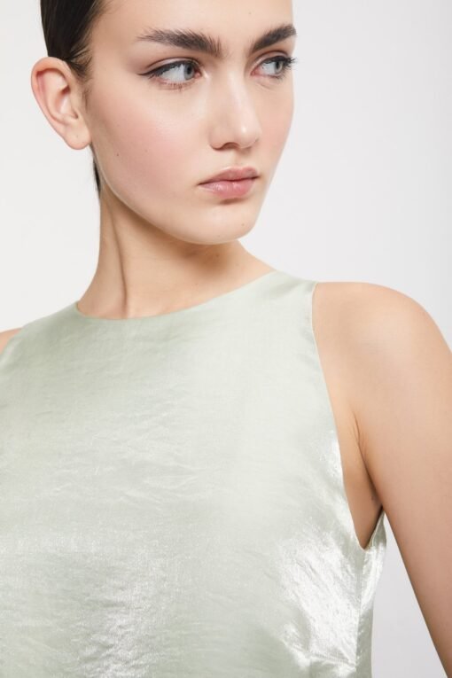 Viscose and Linen Short Dress