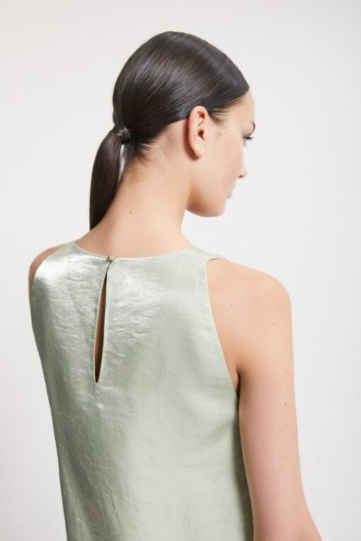 Viscose and Linen Short Dress