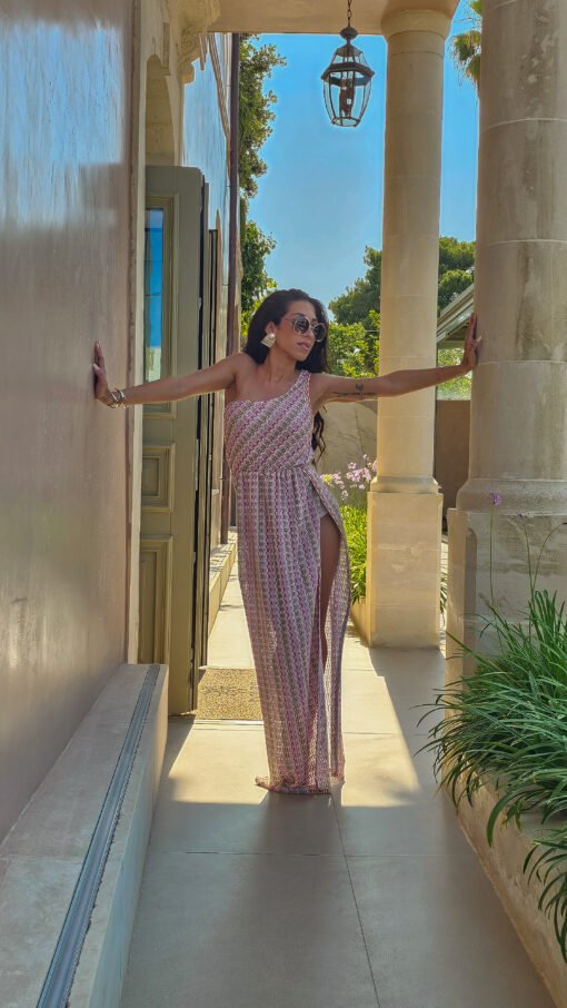 One Shoulder Knitted Dress