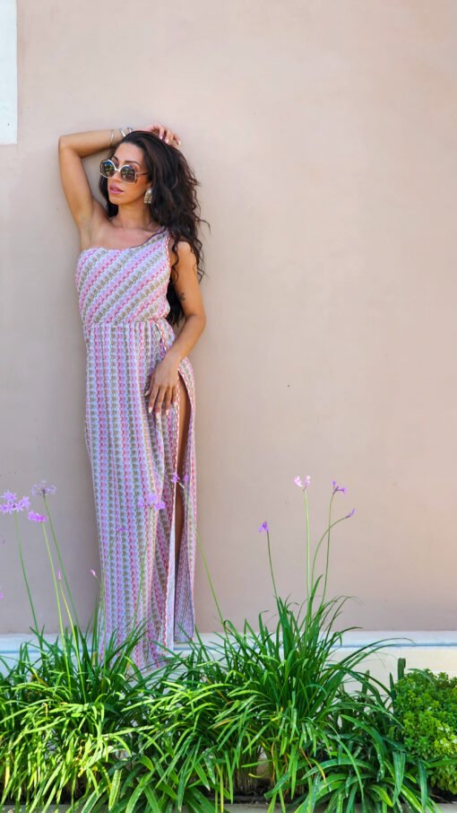 One Shoulder Knitted Dress