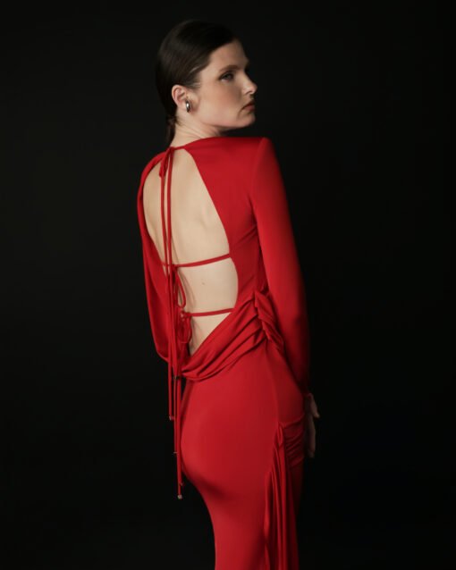 Acora – Asymmetric Open Back Draped Dress