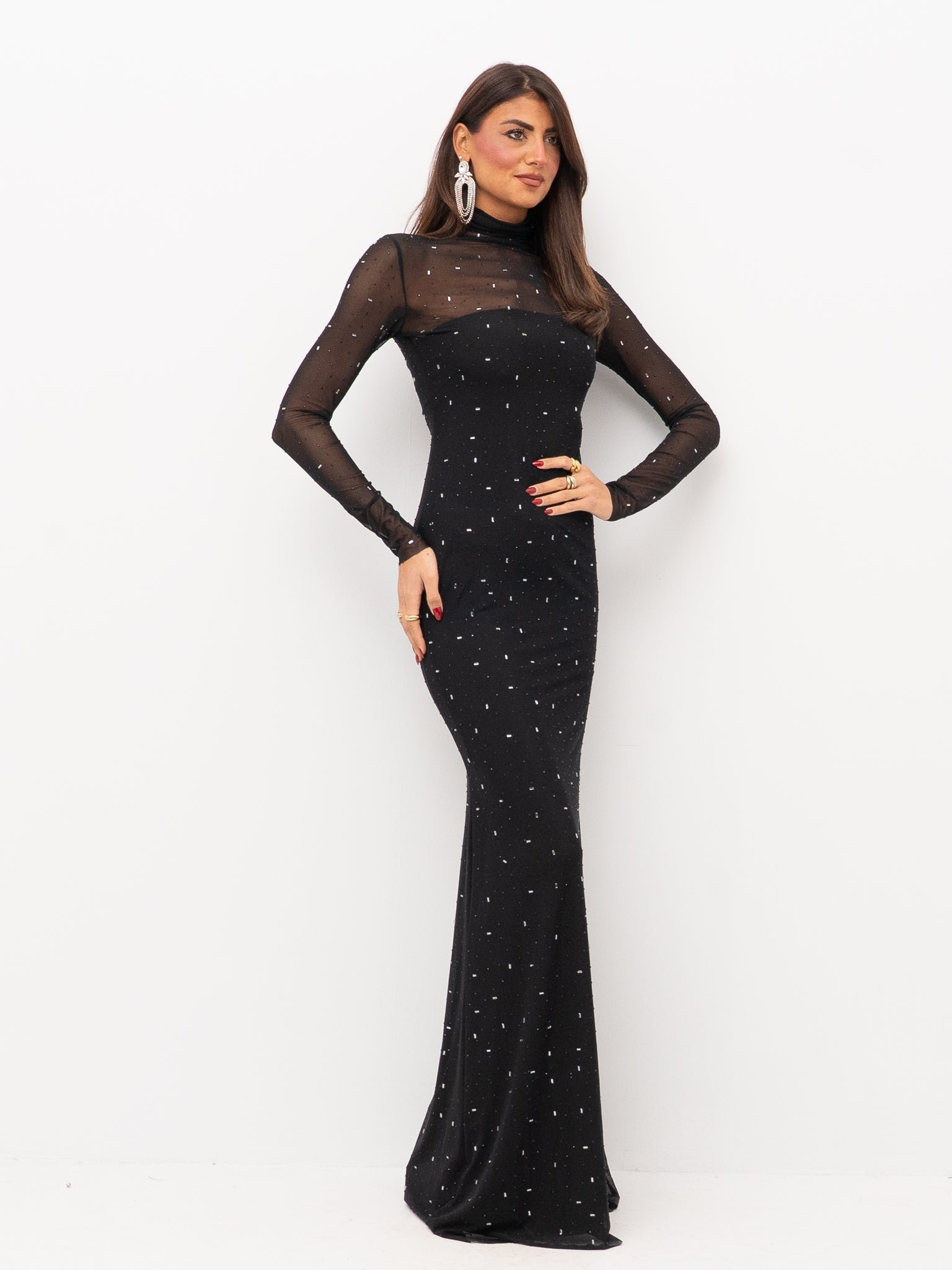 Acoro Black Sheer Dress Acoro Black Sheer Dress