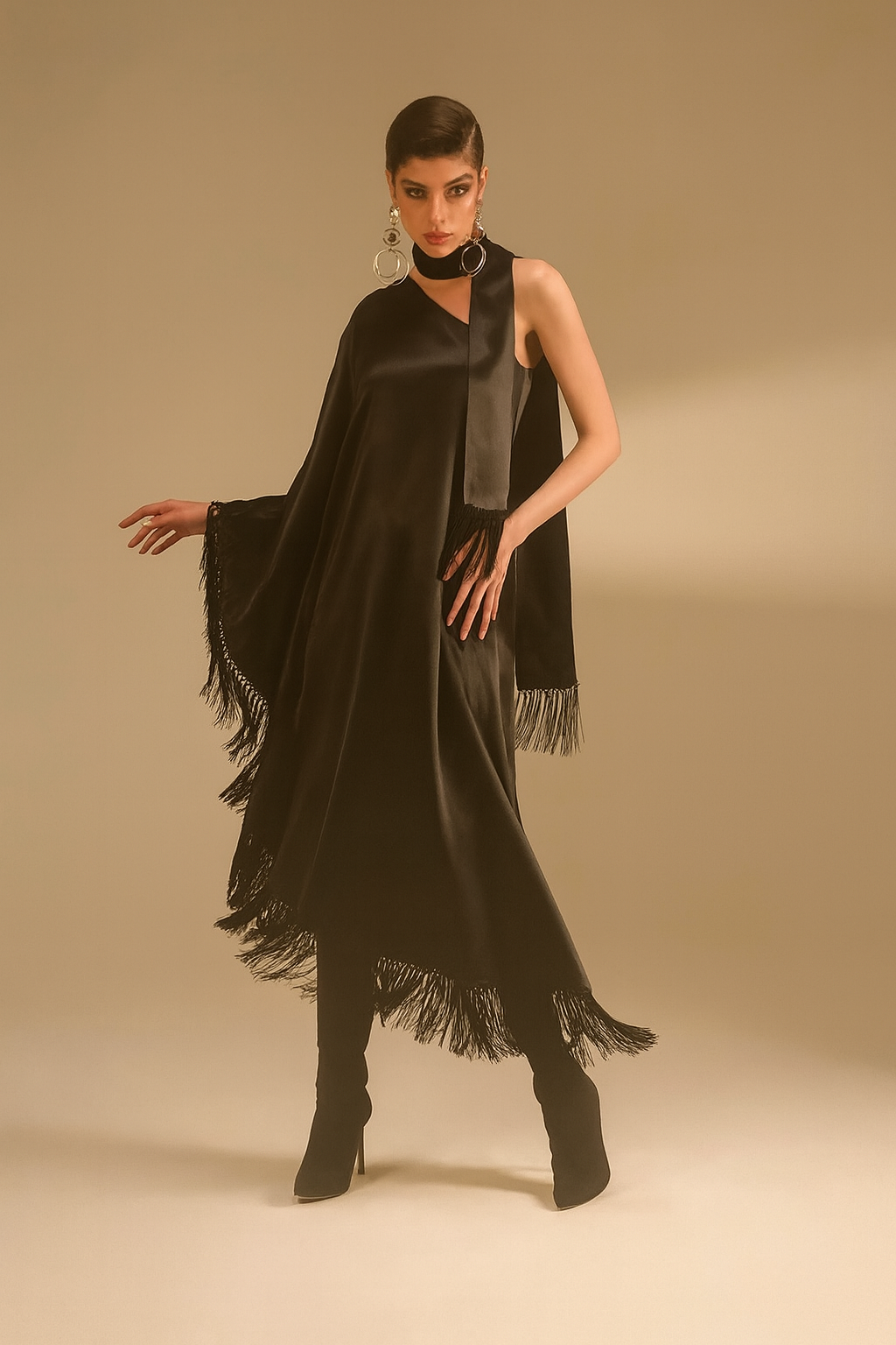 Anobi Spritz Fringe Maxi Dress Anobi Spritz Fringe Maxi Dress