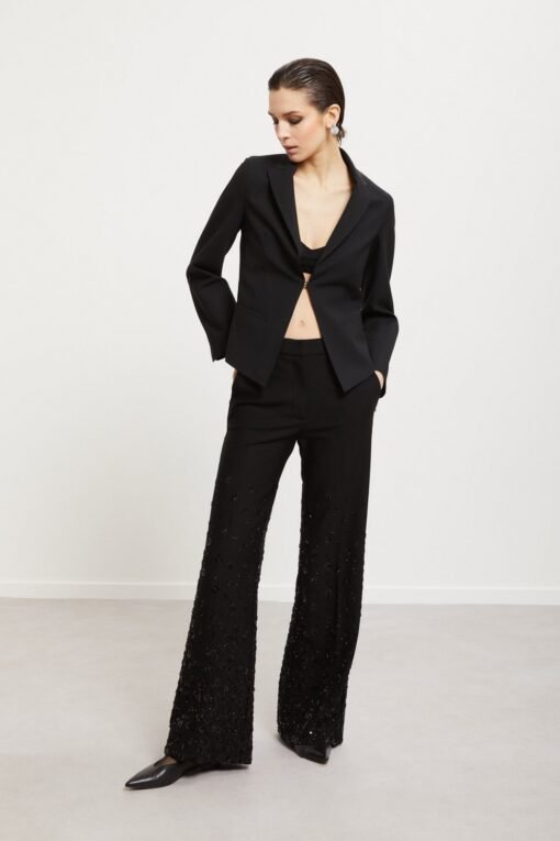 Palazzo trousers in Milano knit and sequins