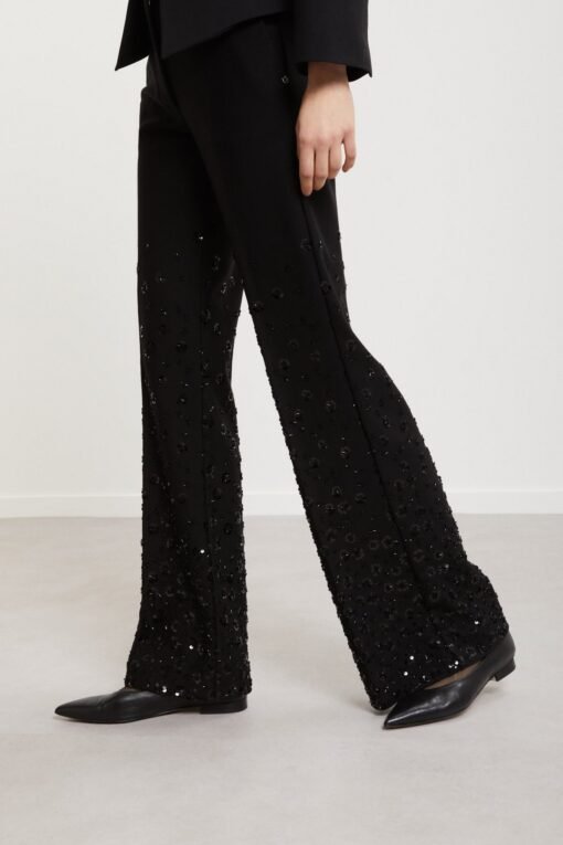 Palazzo trousers in Milano knit and sequins