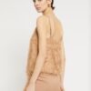 Fluffy top with V-neckline and thin straps