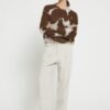 Wool and mohair blend sweater with round neckline