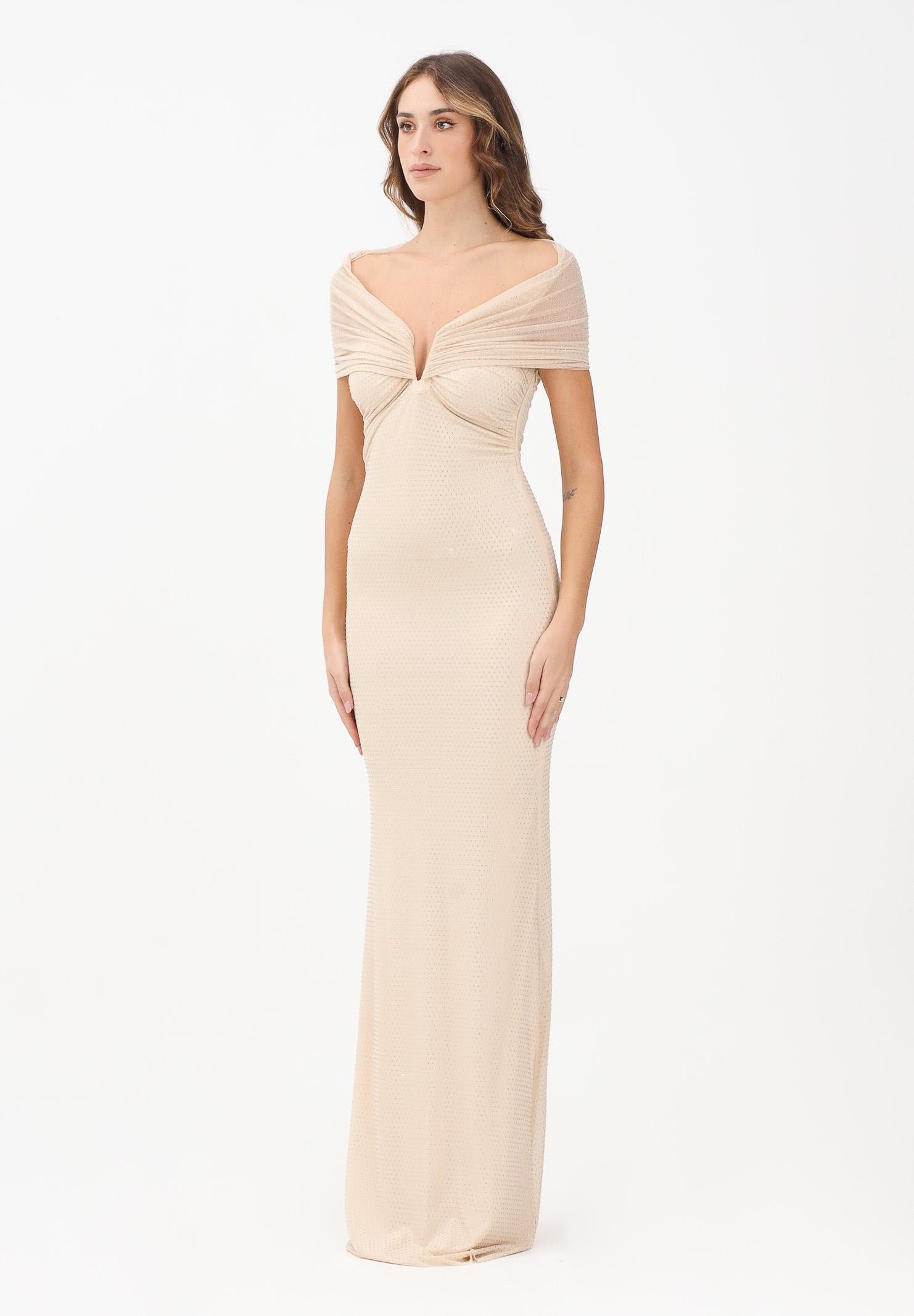 Acati Butter Long Dress with Rhinestones Acati Butter Long Dress with Rhinestones
