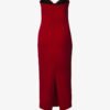 Alma Sanchez Red Strapless Bustier – Midi Evening Dress