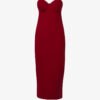 Alma Sanchez Red Strapless Bustier – Midi Evening Dress